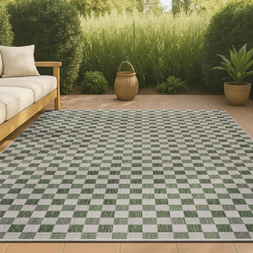 Aimee Traditional Cottage Checkerboard Indoor/Outdoor Area Rug